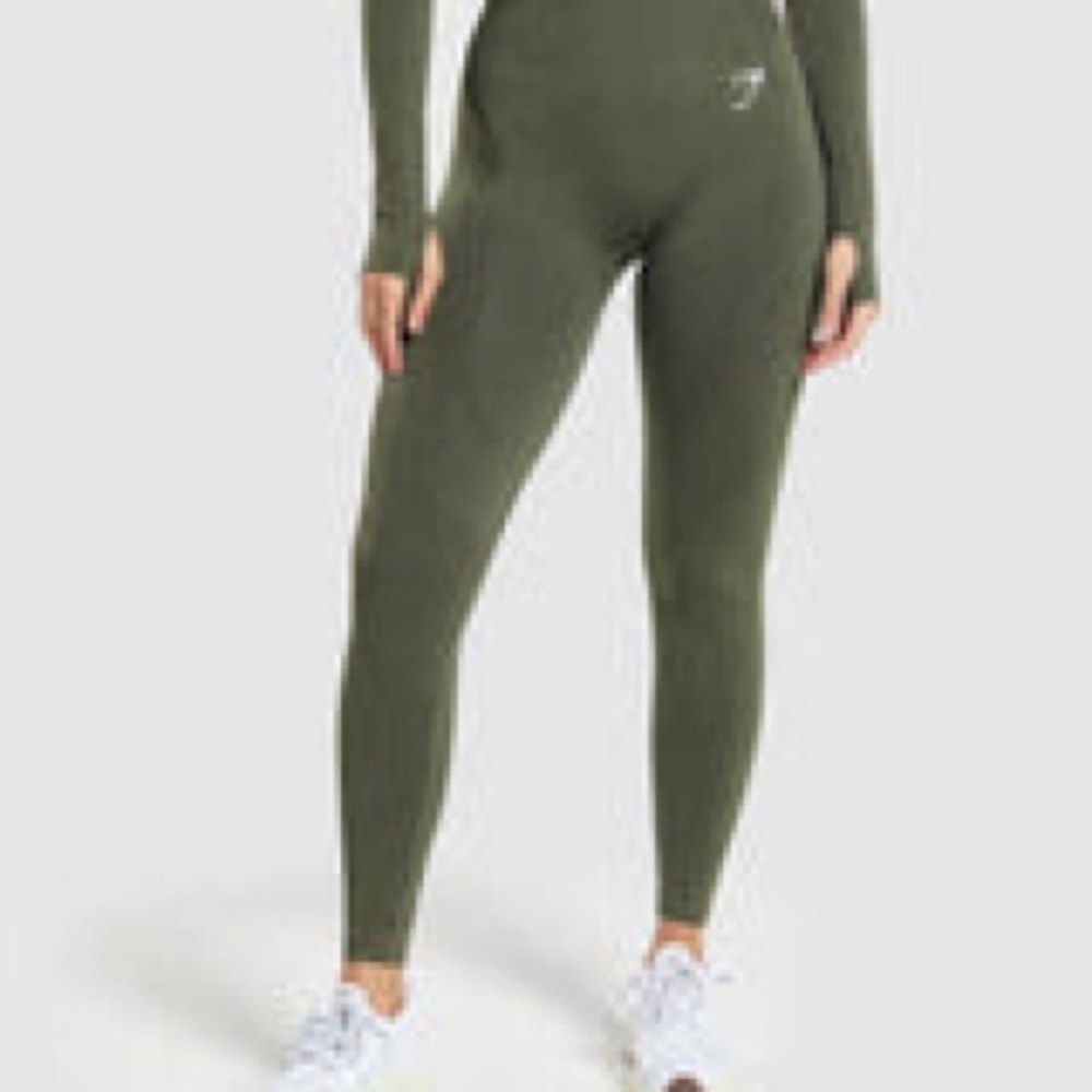 Gymshark Vital Seamless 2.0 Leggings - Base Green Marl